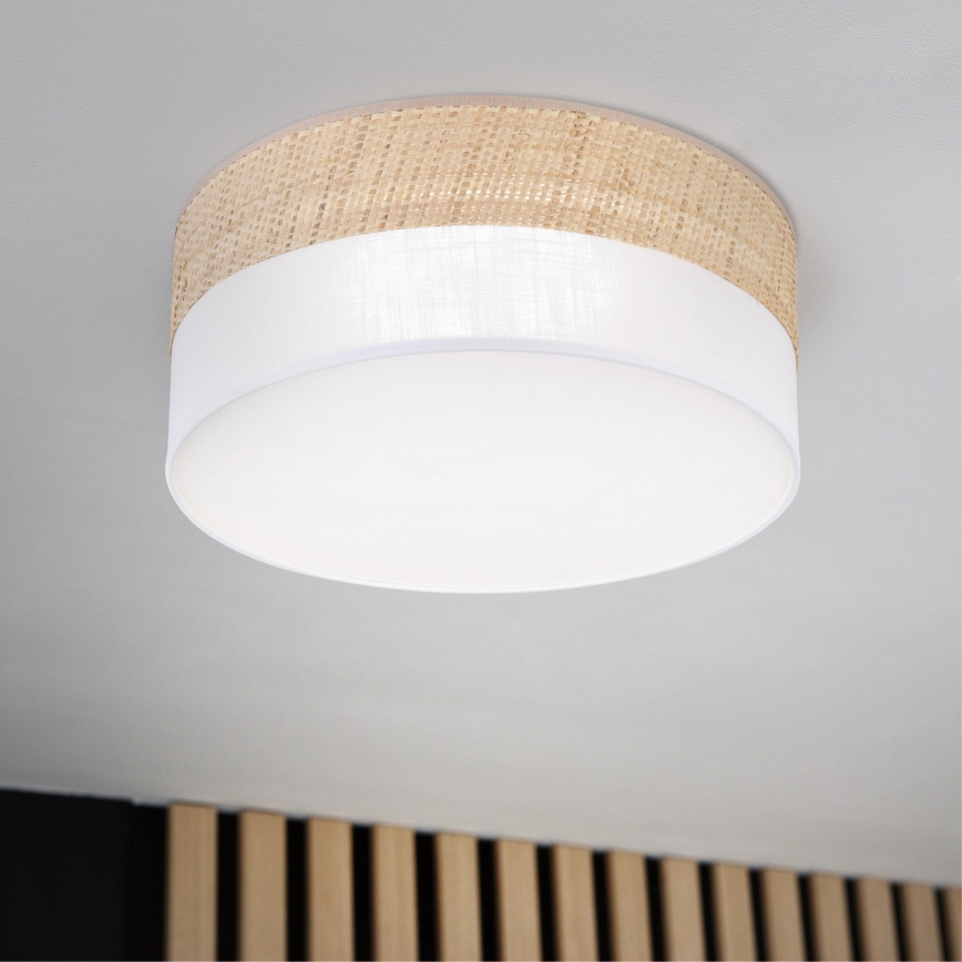 LED-taklampa SIRJA BOHO LED/20W/230V 4000K Ø 35 cm beige/vit