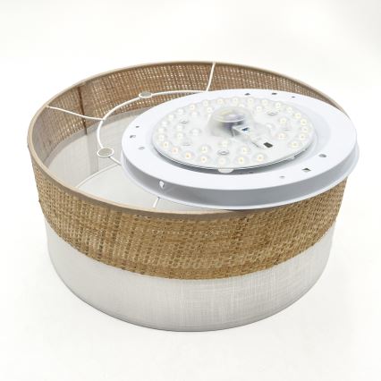 LED-taklampa SIRJA BOHO LED/20W/230V 4000K Ø 35 cm beige/vit