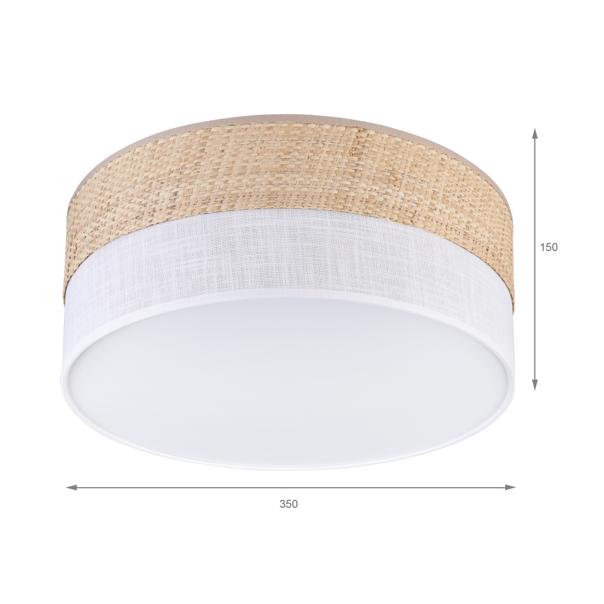 LED-taklampa SIRJA BOHO LED/20W/230V 4000K Ø 35 cm beige/vit