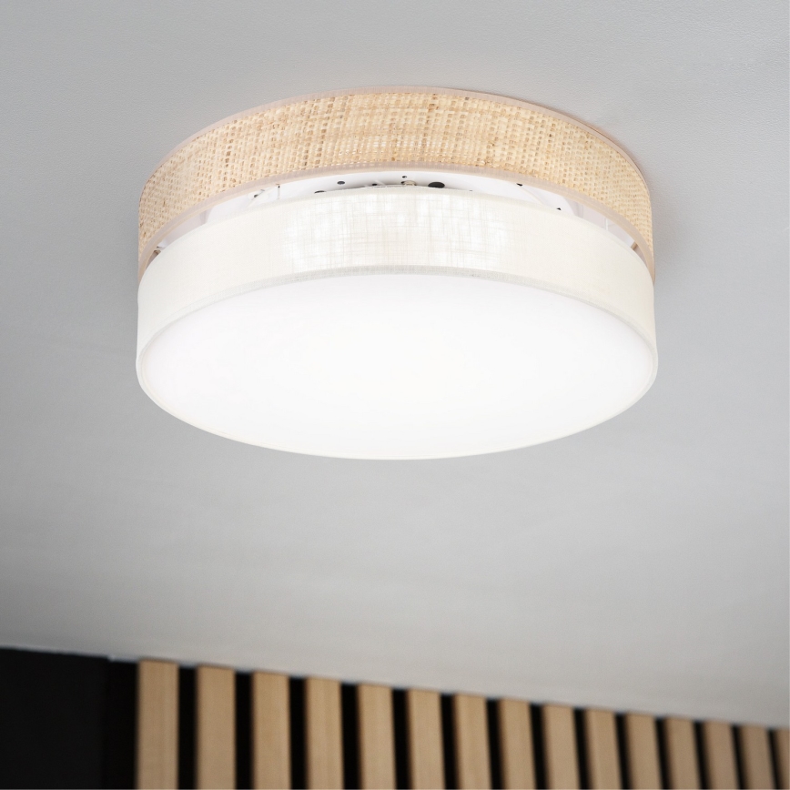 LED taklampa SIRJA BOHO LED/36W/230V 4000K Ø 45 cm beige/krämvit