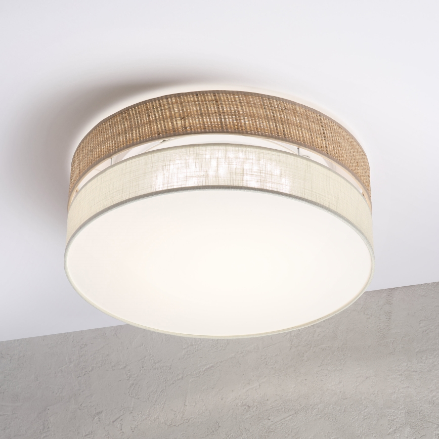 LED taklampa SIRJA BOHO LED/36W/230V 4000K Ø 45 cm beige/krämvit