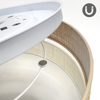 LED taklampa SIRJA BOHO LED/36W/230V 4000K Ø 45 cm beige/krämvit