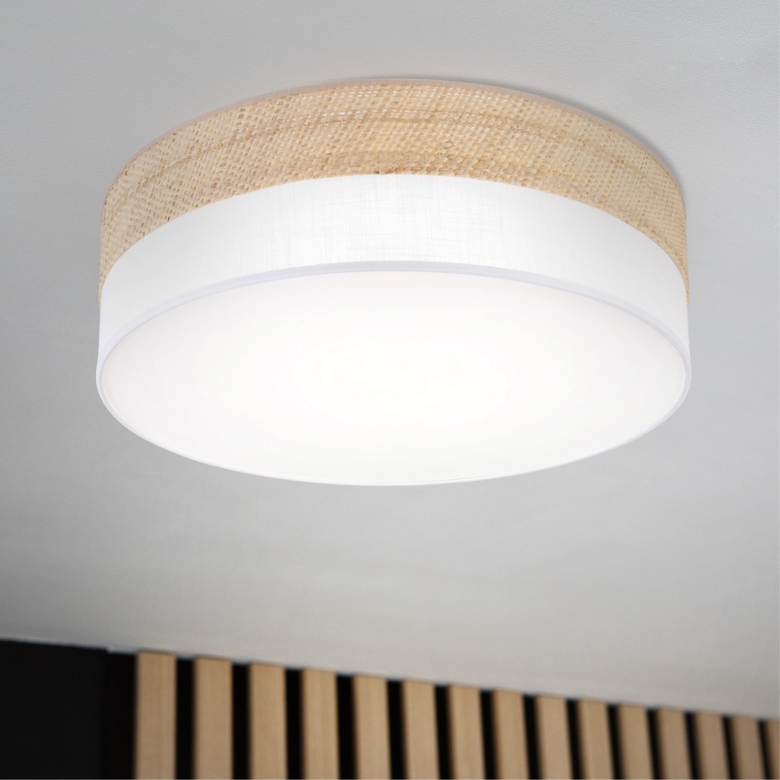 LED taklampa SIRJA BOHO LED/36W/230V 4000K diam. 45 cm beige/vit