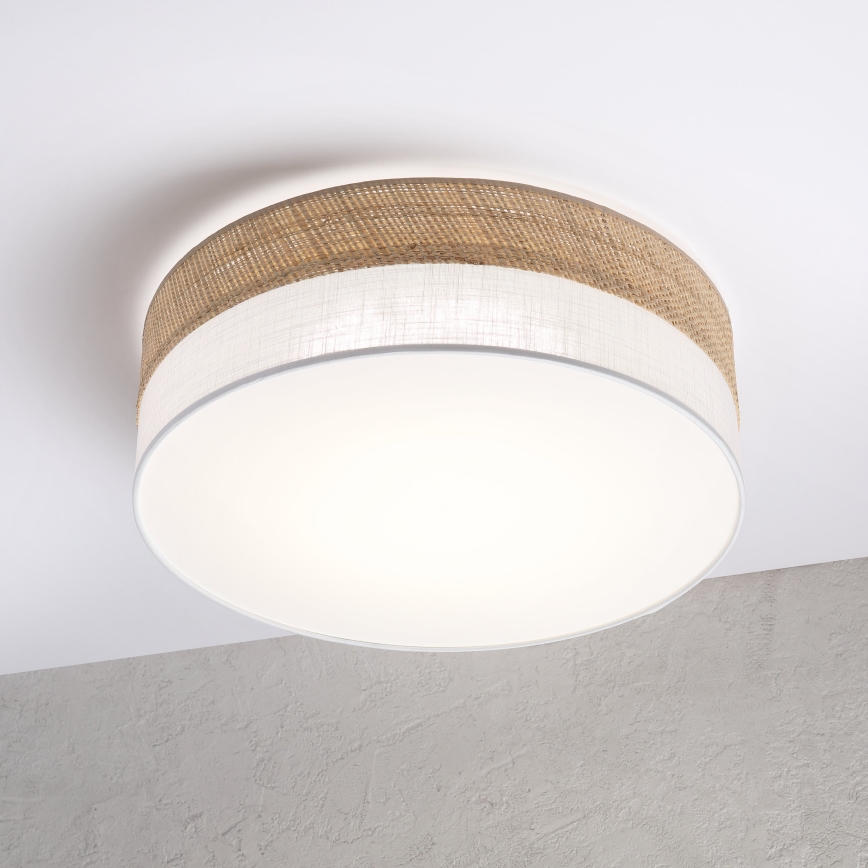 LED taklampa SIRJA BOHO LED/36W/230V 4000K diam. 45 cm beige/vit