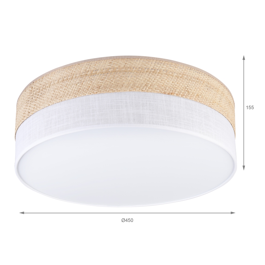 LED taklampa SIRJA BOHO LED/36W/230V 4000K diam. 45 cm beige/vit