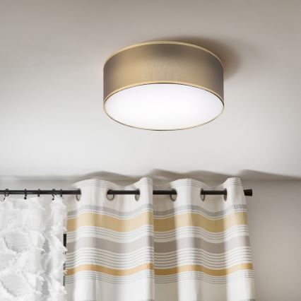 LED-taklampa SIRJA LED/20W/230V 4000K Ø 35 cm brun/guld