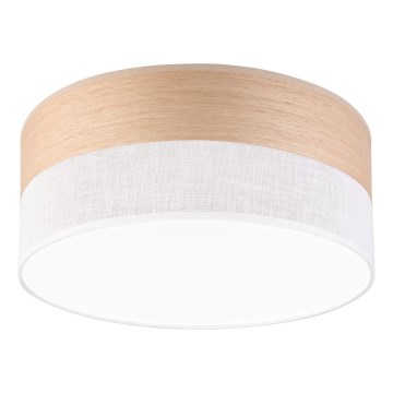 LED taklampa SIRJA WOOD LED/20W/230V diameter 35 cm vit/ek