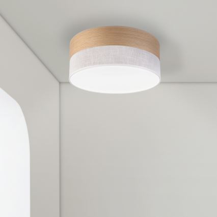 LED taklampa SIRJA WOOD LED/20W/230V diameter 35 cm vit/ek