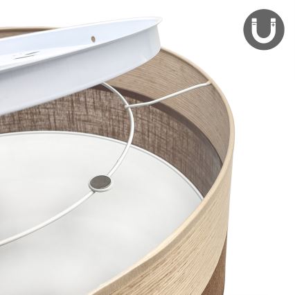 LED taklampa SIRJA WOOD LED/36W/230V diameter 45 cm brun/ek