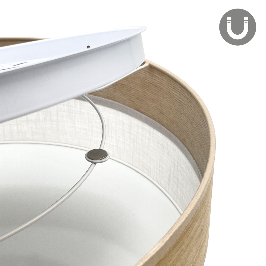 LED taklampa SIRJA WOOD LED/36W/230V diameter 45 cm vit/ek