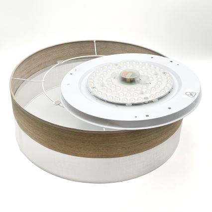 LED taklampa SIRJA WOOD LED/36W/230V diameter 45 cm vit/ek