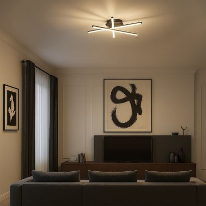 LED taklampa STICK LED/12W/230V svart