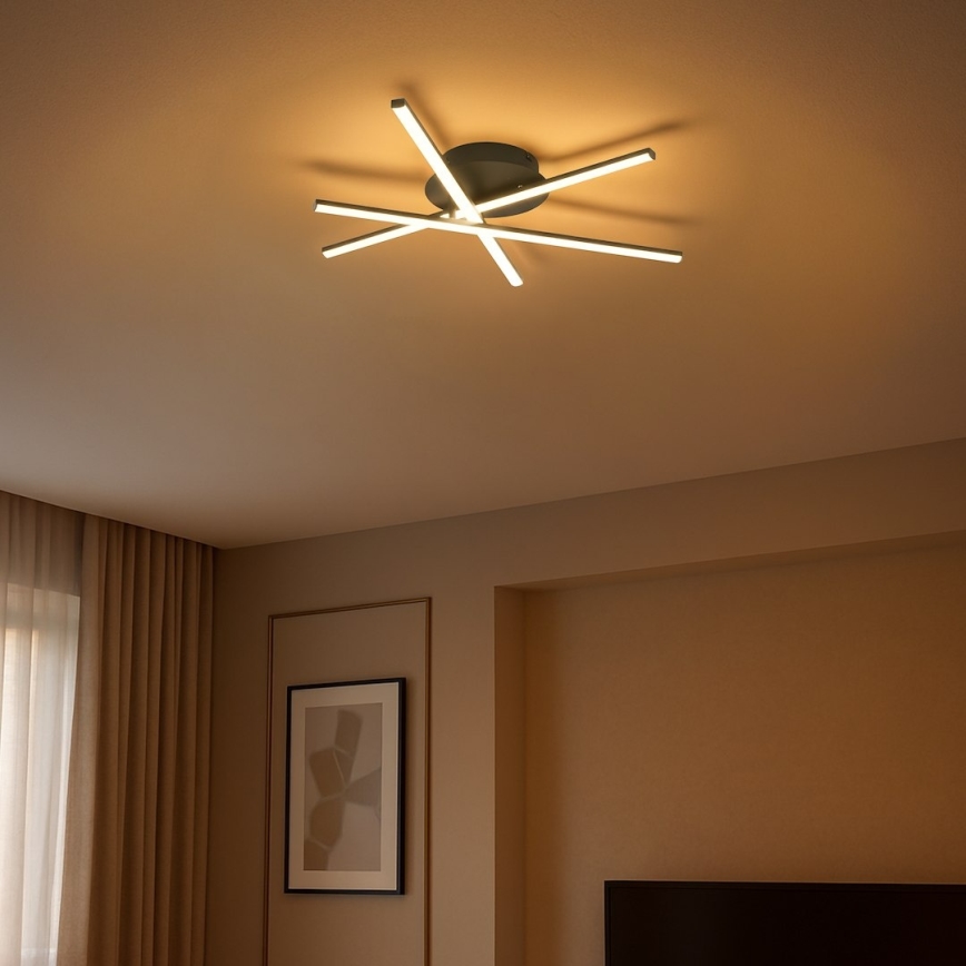 LED taklampa STICK LED/12W/230V svart