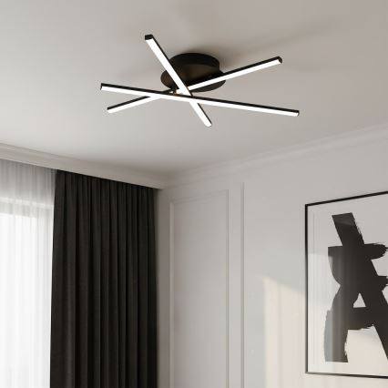 LED taklampa STICK LED/12W/230V svart