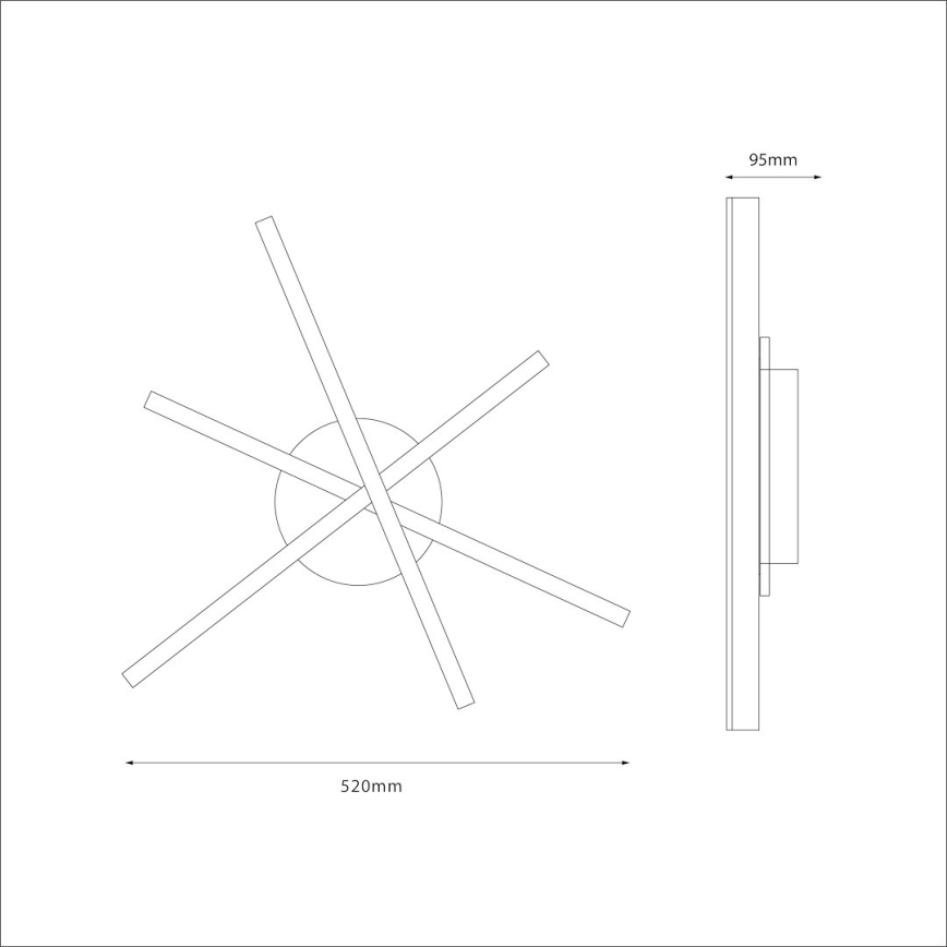 LED taklampa STICK LED/12W/230V svart