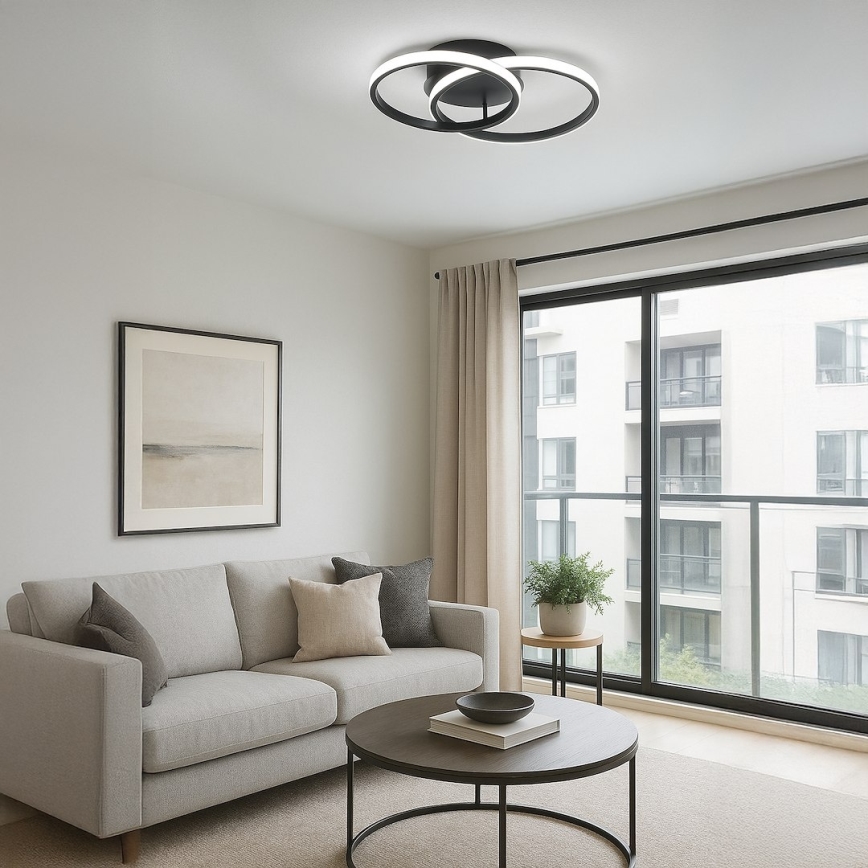 LED taklampa TITANO LED/12W/230V svart
