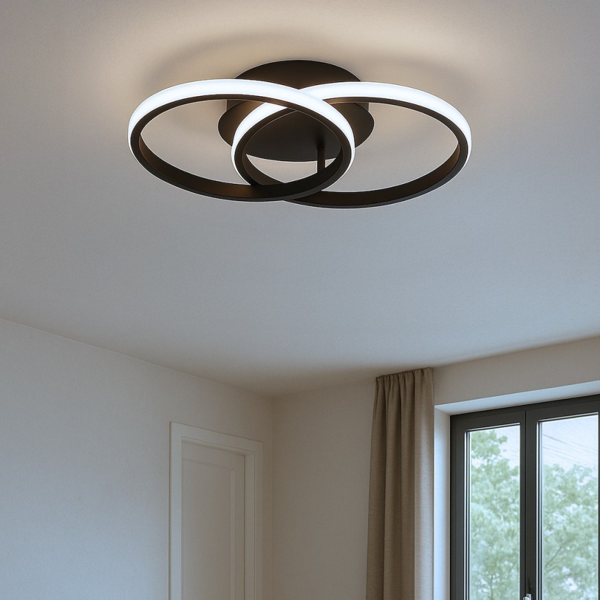 LED taklampa TITANO LED/12W/230V svart