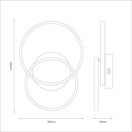 LED taklampa TITANO LED/12W/230V svart