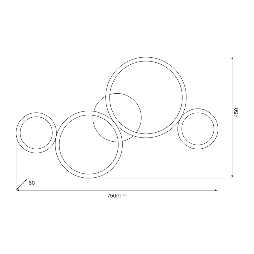 LED taklampa UNIVERSE LED/30W/230V svart