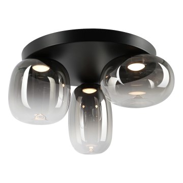 LED taklampa VASO LED/12W/230V diameter 42 cm svart/rökig
