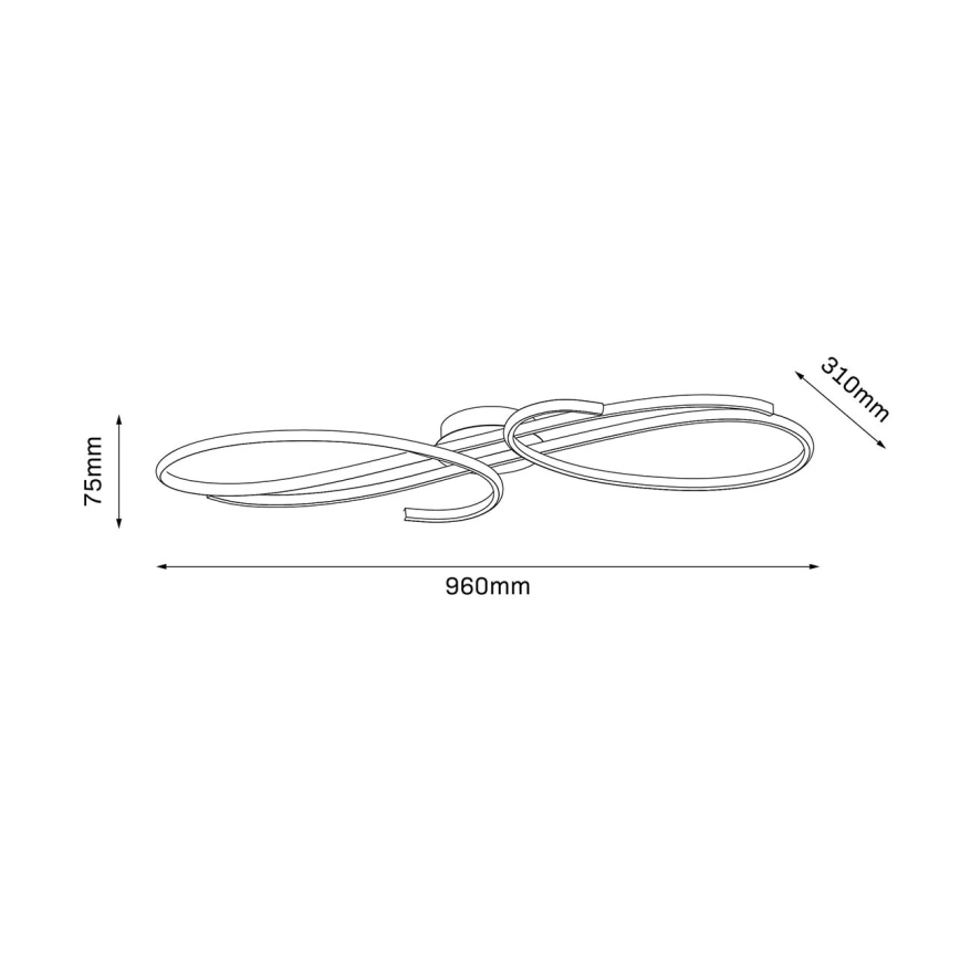 LED taklampa VIOLIN LED/40W/230V svart