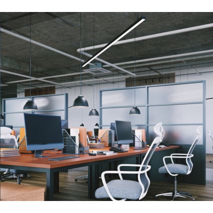 LED taklampa KOLINE – ytmonterad eller pendel, LED/40W/230V, valbara färgtemperaturer 3000/4000/6500K, 120 cm, svart