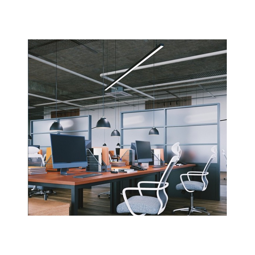 LED taklampa KOLINE – ytmonterad eller pendel, LED/40W/230V, valbara färgtemperaturer 3000/4000/6500K, 120 cm, svart