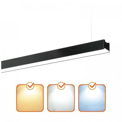 LED taklampa KOLINE – ytmonterad eller pendel, LED/40W/230V, valbara färgtemperaturer 3000/4000/6500K, 120 cm, svart