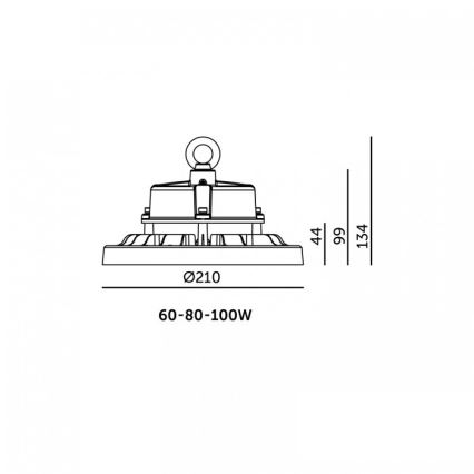 LED takmonterad industrilampa RIO PRO HIGHBAY LED/60/80/100W/230V 4000/5000/6000K IP66