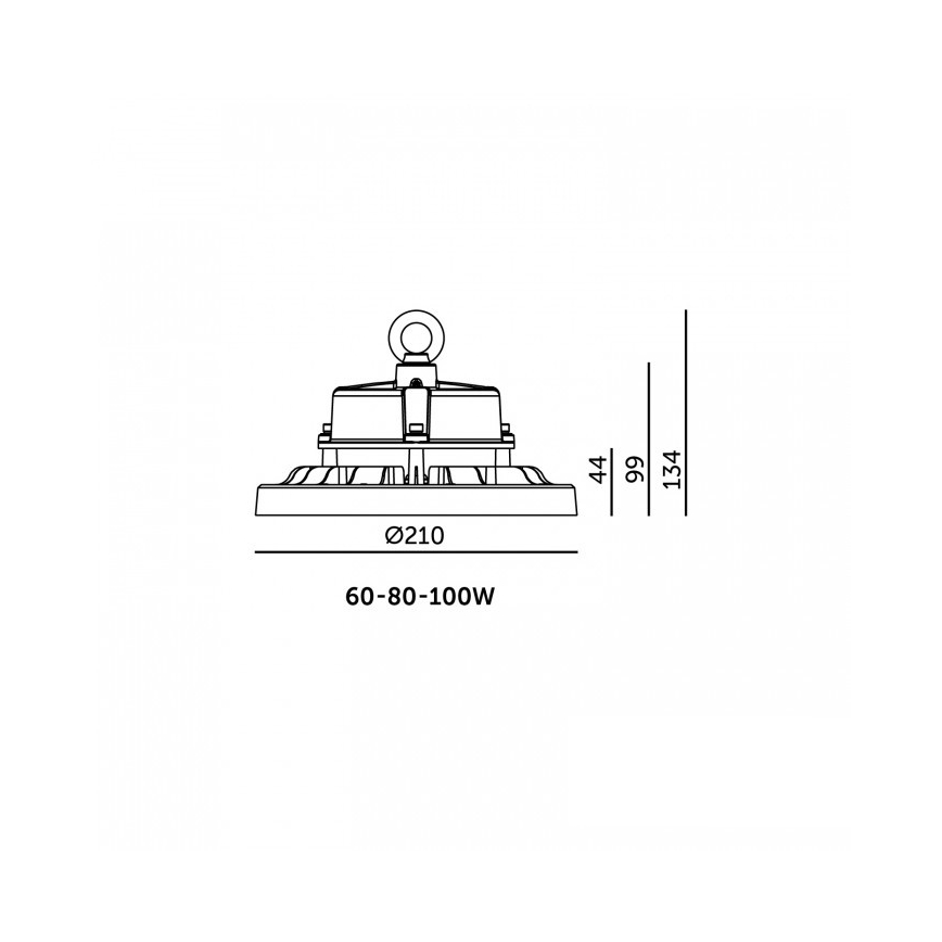 LED takmonterad industrilampa RIO PRO HIGHBAY LED/60/80/100W/230V 4000/5000/6000K IP66