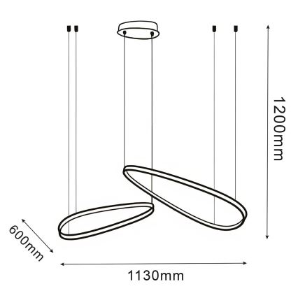 LED-takpendel på kabel MICHELLE LED/48W/230V 4000K svart