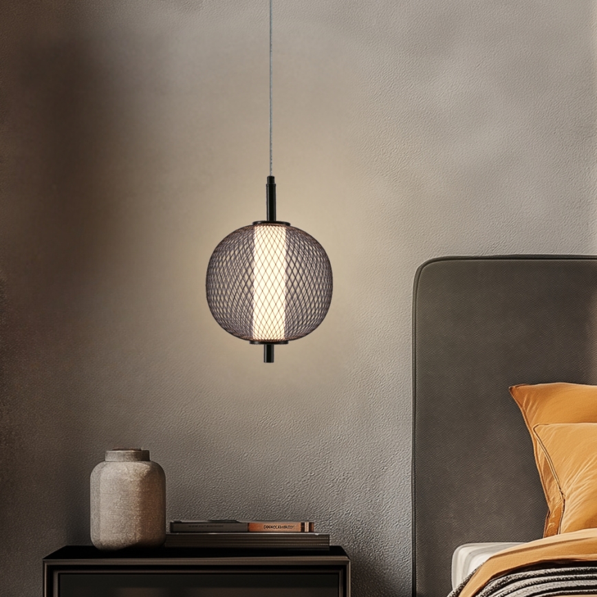 LED-takpendel på sladd PUMA LED/10W/230V Ø 20 cm svart