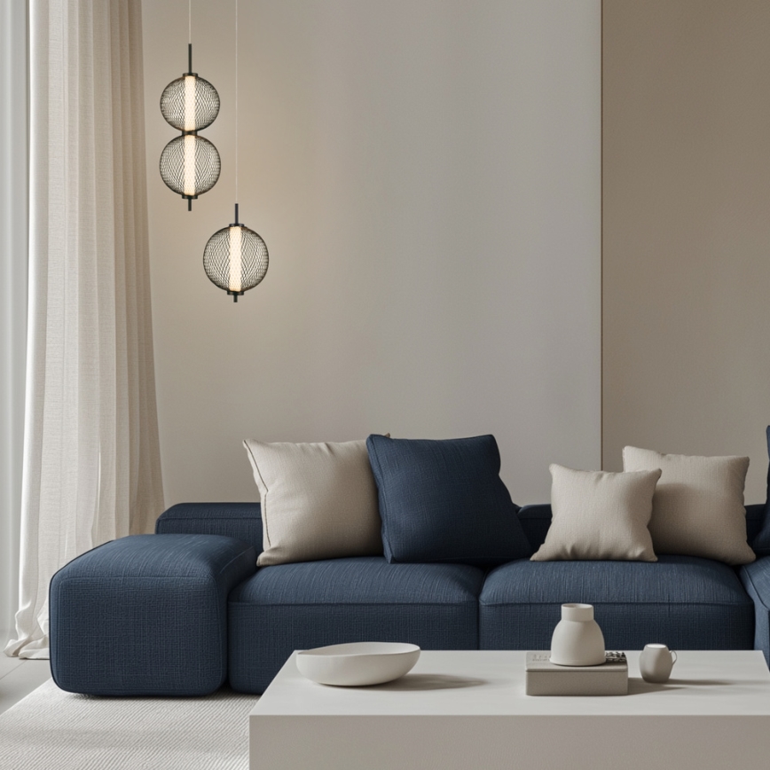 LED-takpendel på sladd PUMA LED/10W/230V Ø 20 cm svart