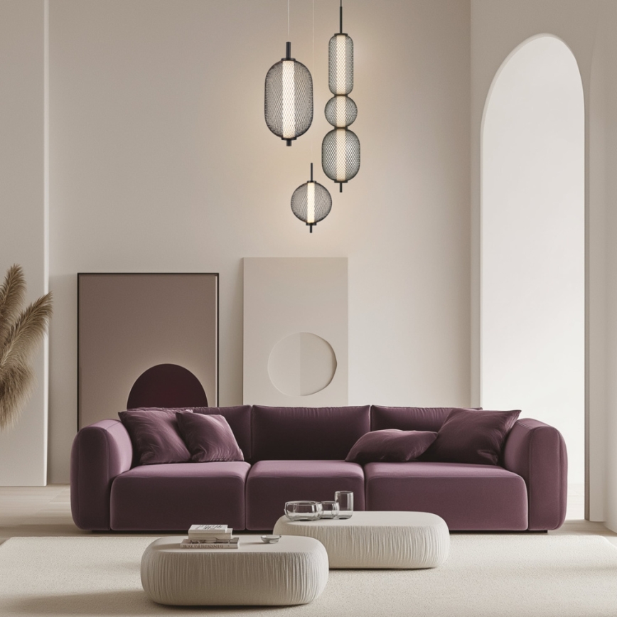 LED-takpendel på sladd PUMA LED/10W/230V Ø 20 cm svart