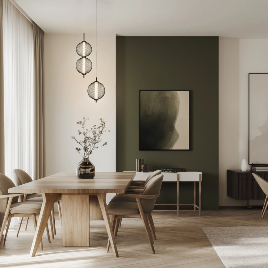 LED-takpendel på sladd PUMA LED/10W/230V Ø 20 cm svart