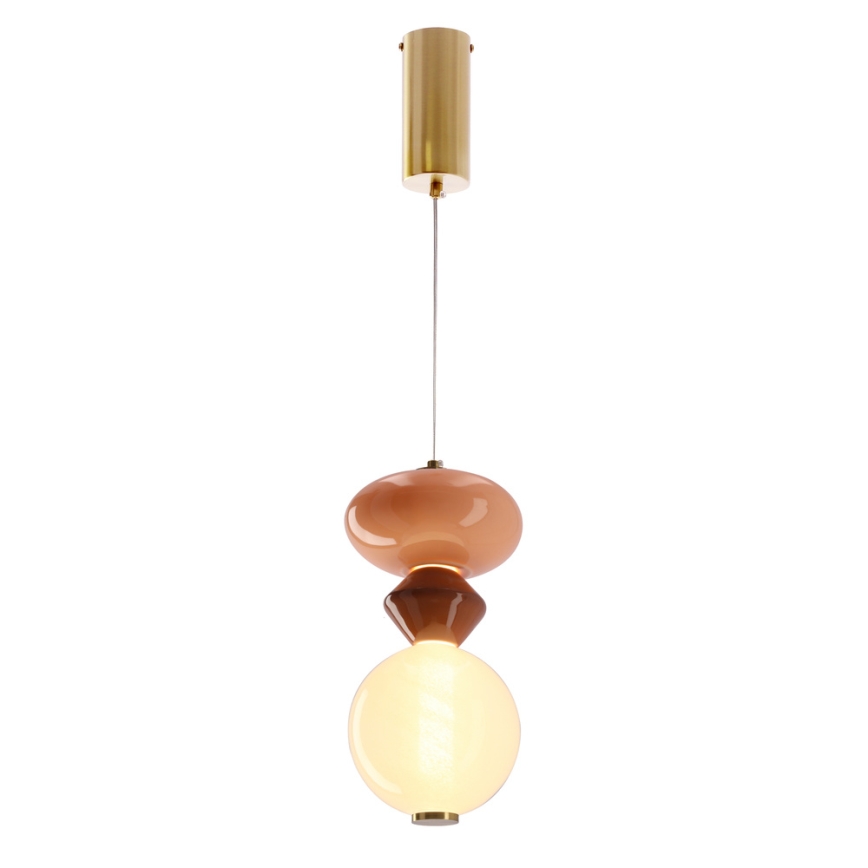 LED-takpendel på vajer FLORES LED/10W/230V guld/orange/brun