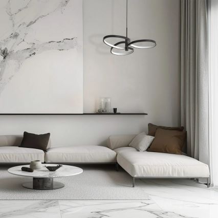 LED-takpendel på vajer RIBBON LED/25W/230V 4000K svart