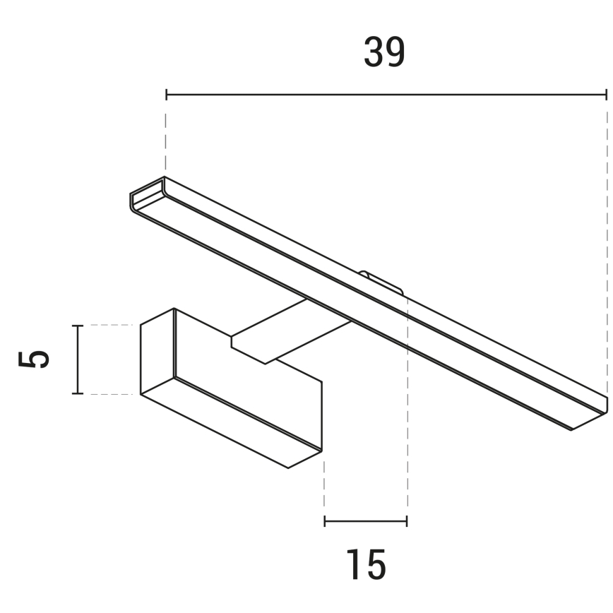 LED tavelbelysning LED/9W/230V 3000K 39 cm svart