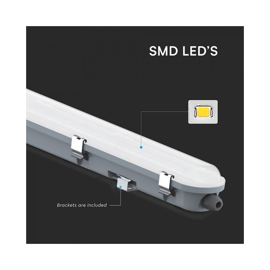 LED-teknisk lysrörsarmatur med nödmodul LED/48W/230V 6500K IP65 2200 mAh 150 cm