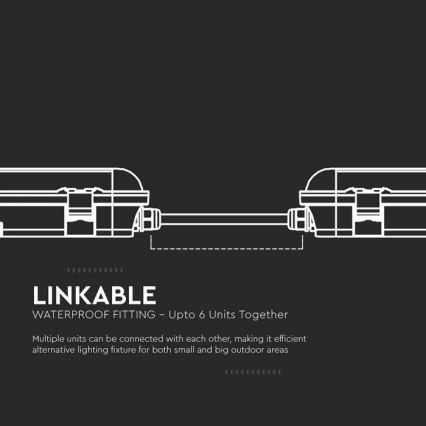 LED-teknisk lysrörsarmatur med nödmodul LED/48W/230V 6500K IP65 2200 mAh 150 cm