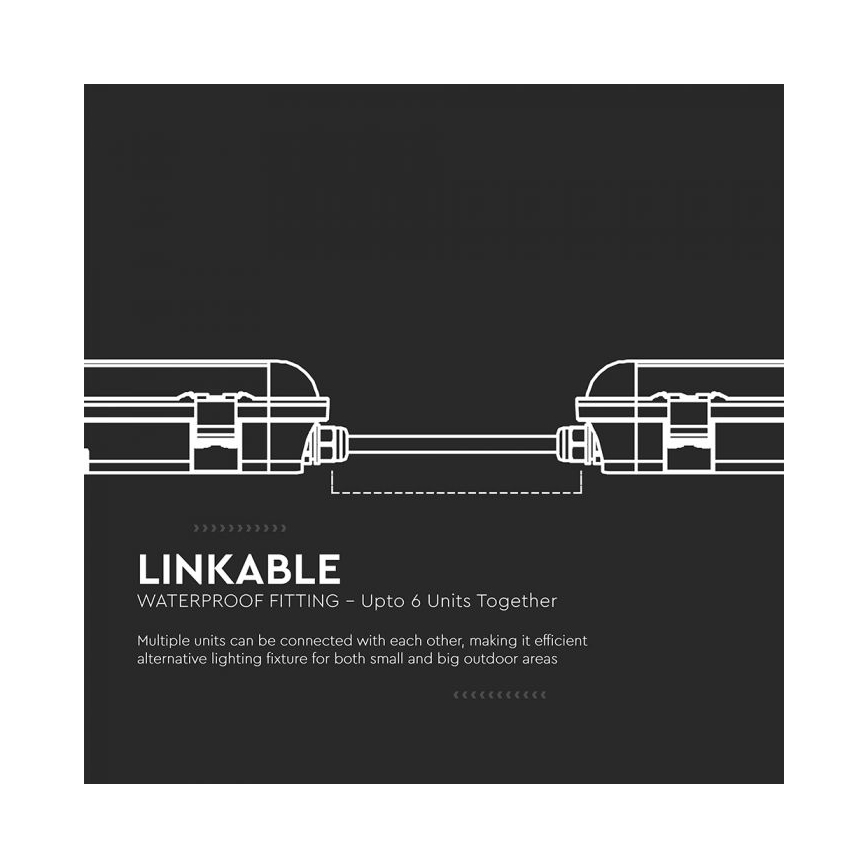 LED-teknisk lysrörsarmatur med nödmodul LED/48W/230V 6500K IP65 2200 mAh 150 cm