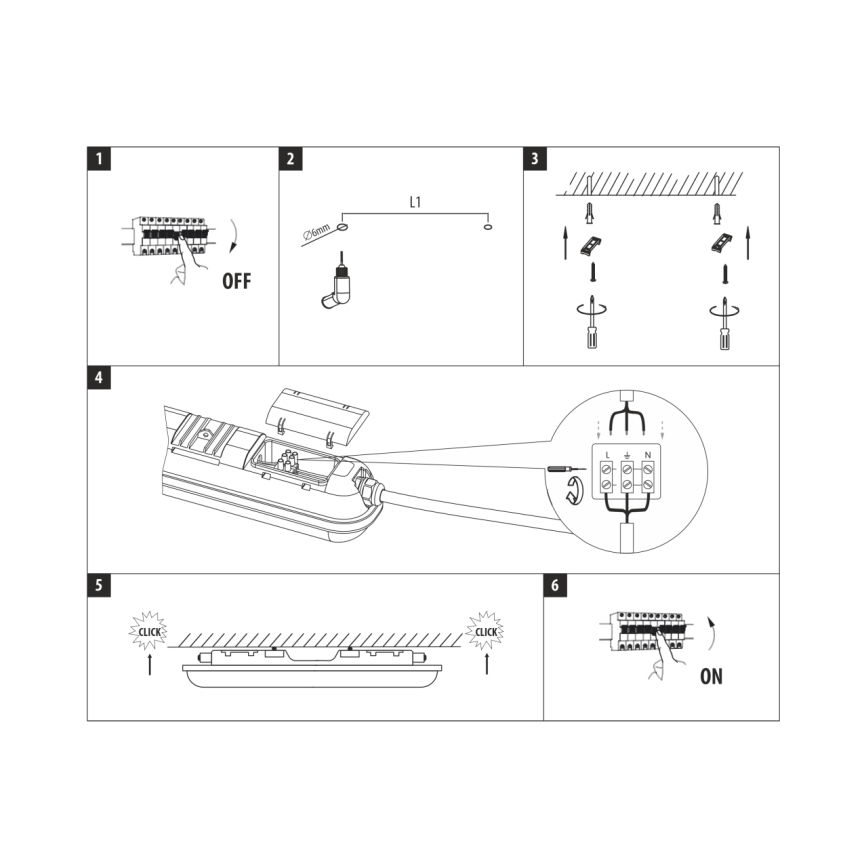 LED teknisk lysrörsarmatur LED/18W/230V 4200K 60 cm IP65