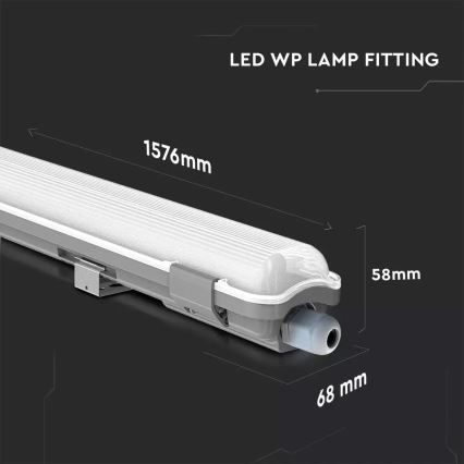 LED Teknisk lysrörsarmatur LED/22W/230V 6400K 150cm IP65