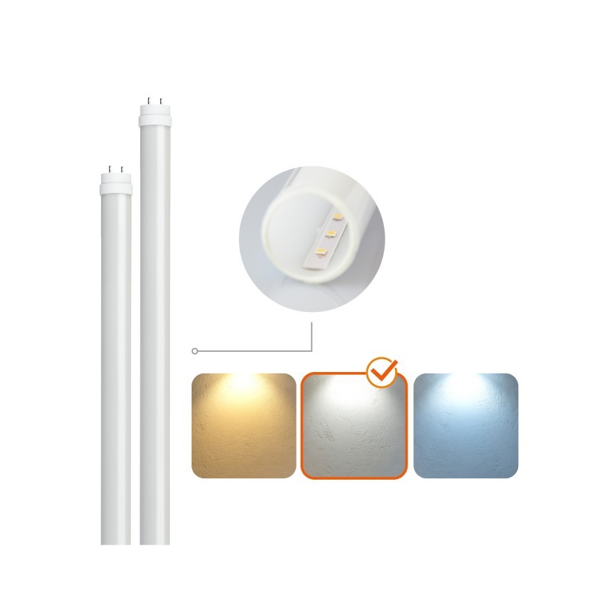 LED teknisk lysrörsarmatur T8, 2x G13, 18 W, 230 V, 4000 K, IP65, 127 cm