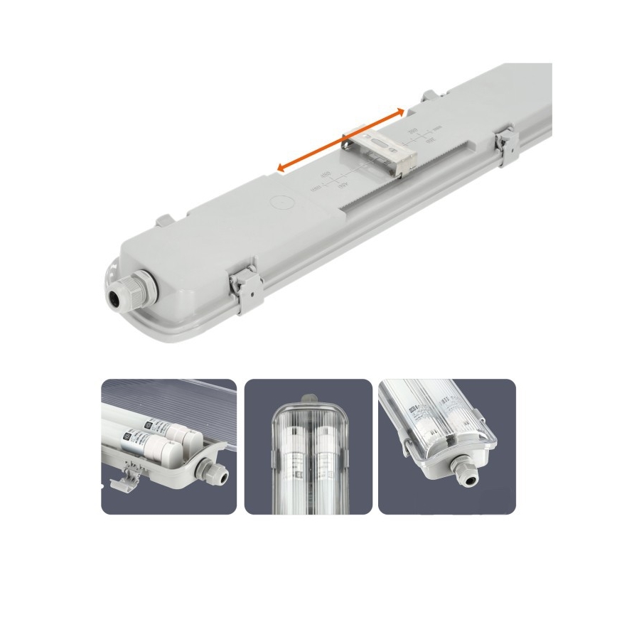 LED teknisk lysrörsarmatur T8 2xG13/18W/230V 5000K IP65 127 cm