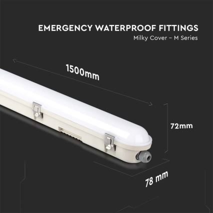 LED Teknisk lysrörsarmatur med nödbelysningsmodul EMERGENCY LED/48W/230V 6500K 150cm IP65