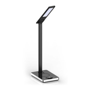 LED Touch-dimbar bordslampa med trådlös laddning LED/7W/5V 3000-6500K USB svart