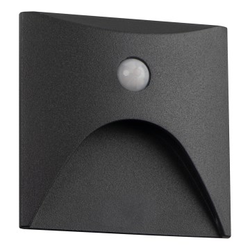 LED-trapparmatur med rörelse- och skymningssensor EXIN LED/2,5W/230V 3000K IP65 antracit fyrkantig