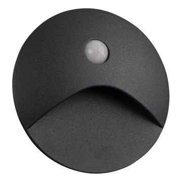 LED-trapparmatur med rörelse- och skymningssensor EXIN LED/2,5W/230V 4000K IP65 antracit rund