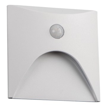 LED-trapparmatur med rörelse- och skymningssensor EXIN LED/2,5W/230V 4000K IP65, vit, fyrkantig